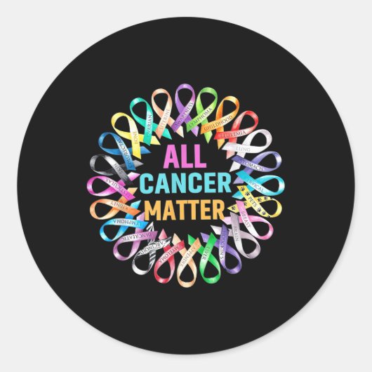 全がんカラフルリボンがん認識度 ラウンドシール (正面)