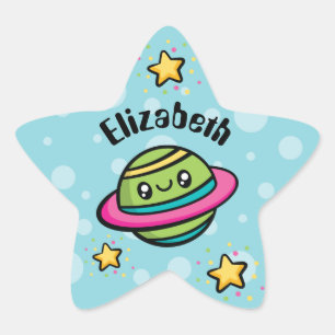 全くかわいい落書きの惑星 星シール