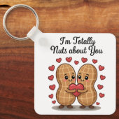 全くのナッツあなたについて – かわいいピーナッツ愛のステッカー キーホルダー (正面)