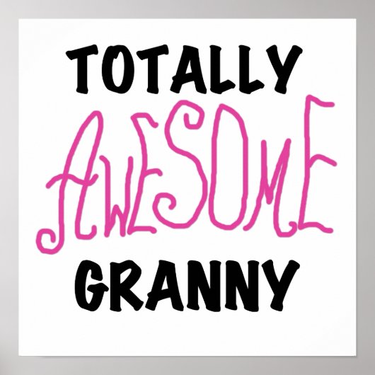全く素晴らしいおばあさんのピンクのTシャツおよびギフト ポスター (正面)
