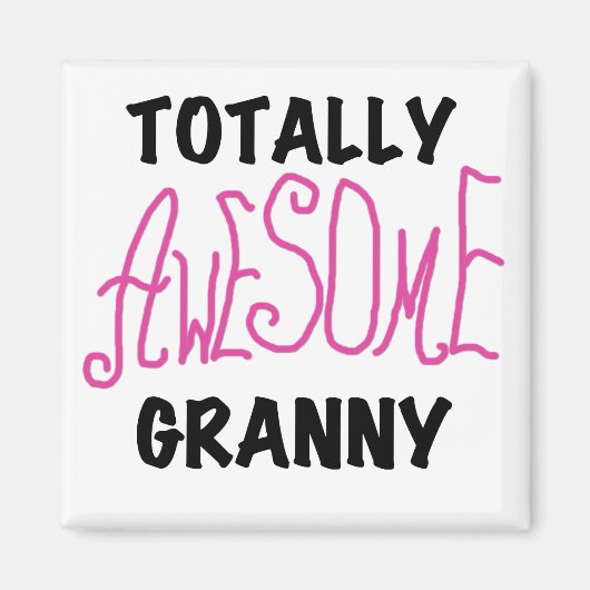 全く素晴らしいおばあさんのピンクのTシャツおよびギフト マグネット (正面)
