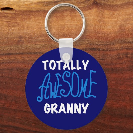 全く素晴らしいおばあさんの青いTシャツおよびギフト キーホルダー (正面)