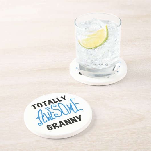 全く素晴らしいおばあさんの青いTシャツおよびギフト コースター (側面)