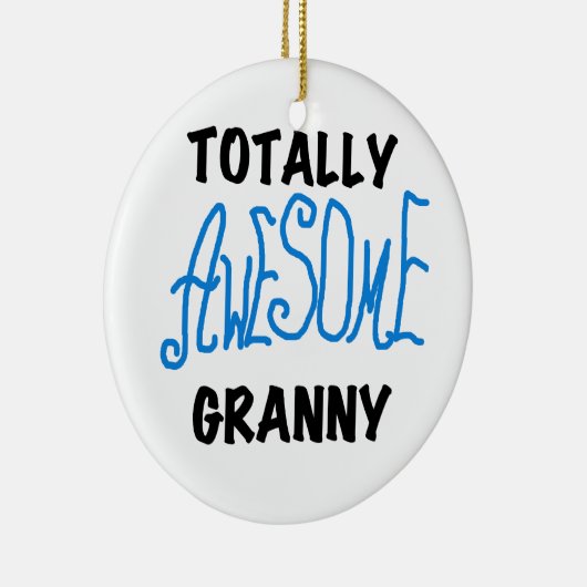 全く素晴らしいおばあさんの青いTシャツおよびギフト セラミックオーナメント (右)