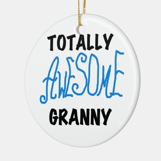 全く素晴らしいおばあさんの青いTシャツおよびギフト セラミックオーナメント (左)