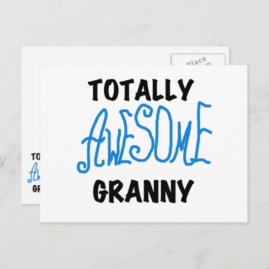 全く素晴らしいおばあさんの青いTシャツおよびギフト ポストカード (正面/裏面)