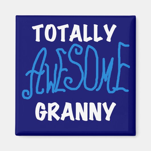 全く素晴らしいおばあさんの青いTシャツおよびギフト マグネット (正面)