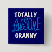 全く素晴らしいおばあさんの青いTシャツおよびギフト 缶バッジ (正面)