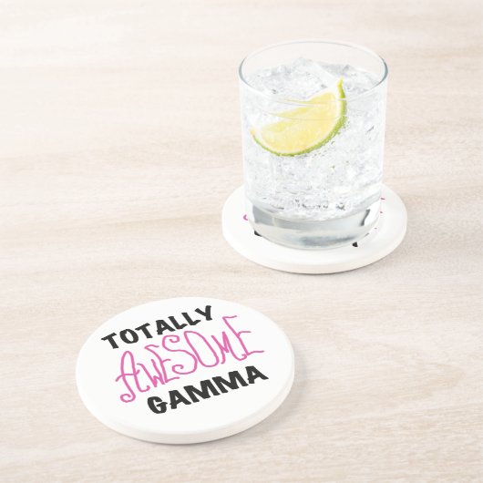 全く素晴らしいガンマのピンクのTシャツおよびギフト コースター (側面)