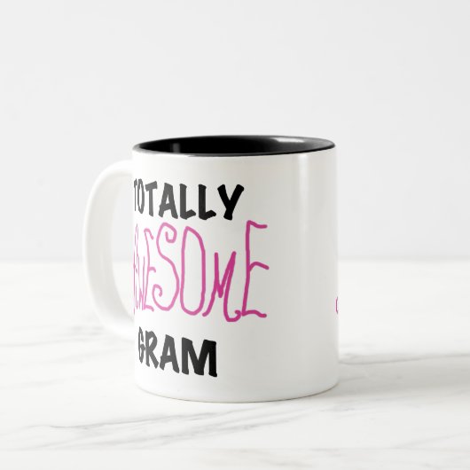 全く素晴らしいグラムのピンクのTシャツおよびギフト ツートーンマグカップ (正面左)