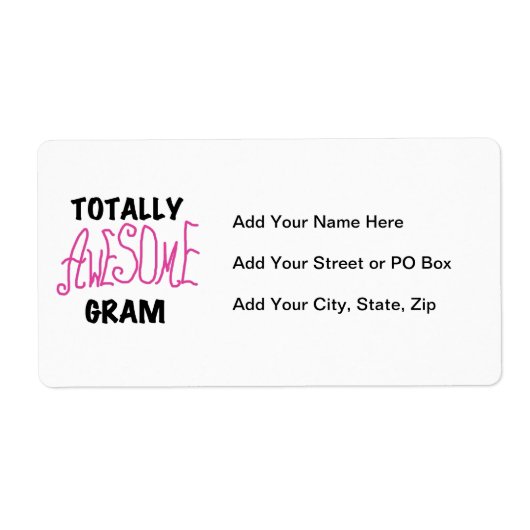 全く素晴らしいグラムのピンクのTシャツおよびギフト ラベル (正面)