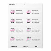 全く素晴らしいグラムのピンクのTシャツおよびギフト ラベル (フルシート)