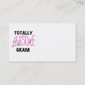 全く素晴らしいグラムのピンクのTシャツおよびギフト 名刺 (裏面)