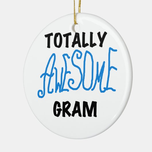 全く素晴らしいグラムの青いTシャツおよびギフト セラミックオーナメント (左)