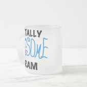 全く素晴らしいグラムの青いTシャツおよびギフト フロストグラスマグカップ (正面左)