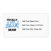 全く素晴らしいグラムの青いTシャツおよびギフト ラベル (正面)