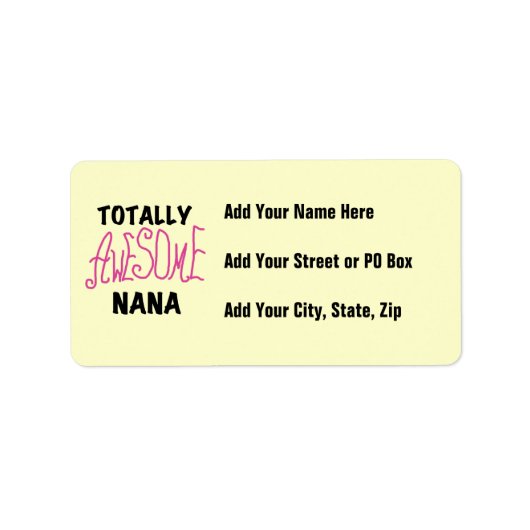 全く素晴らしいナナのピンクのTシャツおよびギフト ラベル (正面)