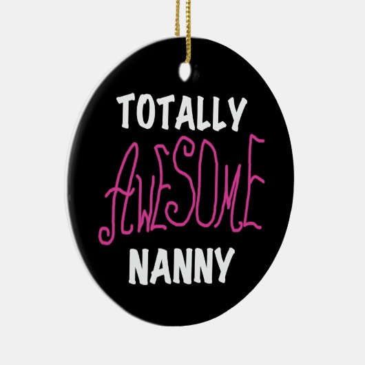 全く素晴らしい乳母のピンクのTシャツおよびギフト セラミックオーナメント (右)