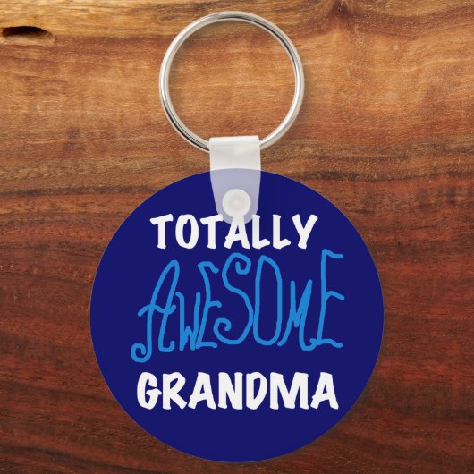 全く素晴らしい祖母の青いTシャツおよびギフト キーホルダー (正面)