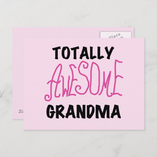 全く素晴らしい祖母-ピンクのTシャツおよびギフト ポストカード (正面/裏面)