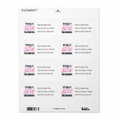 全く素晴らしい祖母-ピンクのTシャツおよびギフト ラベル (フルシート)