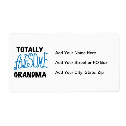 全く素晴らしい祖母-青いTシャツおよびギフト ラベル (正面)