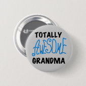 全く素晴らしい祖母-青いTシャツおよびギフト 缶バッジ (正面&裏面)