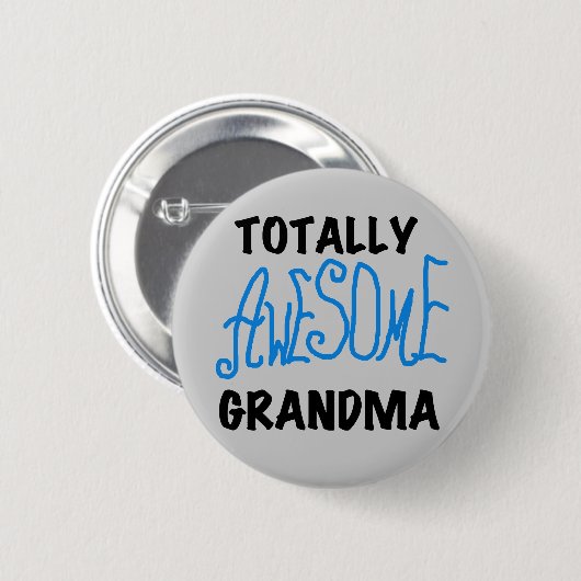 全く素晴らしい祖母-青いTシャツおよびギフト 缶バッジ (正面&裏面)