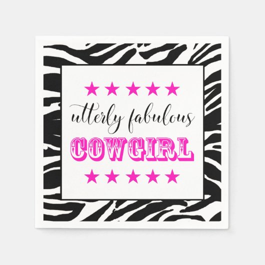 全く素晴らしい「女性のカーボーイ」 スタンダードカクテルナプキン (正面)