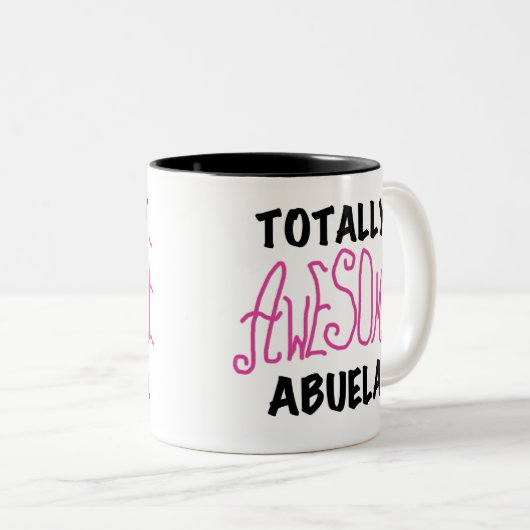 全く素晴らしいAbuelaのピンクのTシャツおよびギフト ツートーンマグカップ (正面右)