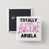 全く素晴らしいAbuelaのピンクのTシャツおよびギフト 缶バッジ (正面&裏面)