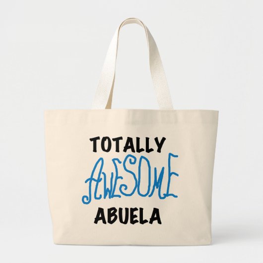 全く素晴らしいAbuelaの青いTシャツおよびギフト ラージトートバッグ (正面)