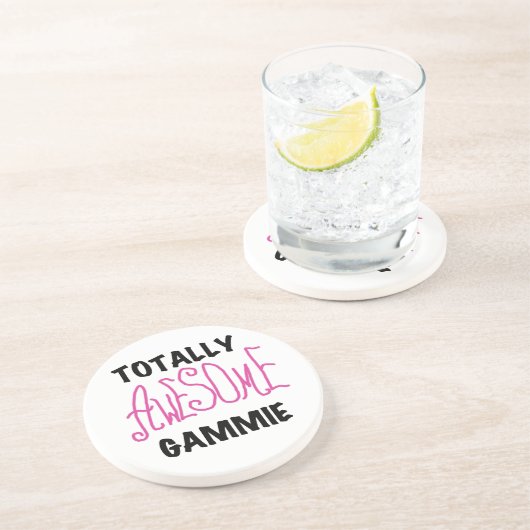 全く素晴らしいGammieのピンクのTシャツおよびギフト コースター (側面)