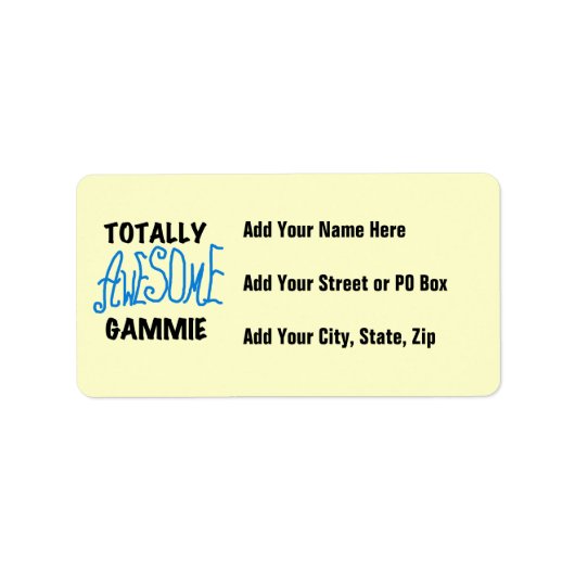 全く素晴らしいGammieの青いTシャツおよびギフト ラベル (正面)