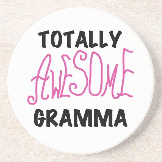 全く素晴らしいGrammaのピンクのTシャツのギフト コースター (正面)