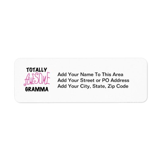 全く素晴らしいGrammaのピンクのTシャツのギフト ラベル (正面)