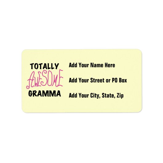 全く素晴らしいGrammaのピンクのTシャツのギフト ラベル (正面)