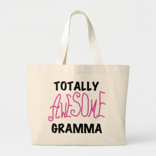 全く素晴らしいGrammaのピンクのTシャツのギフト ラージトートバッグ