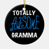 全く素晴らしいGrammaの青いTシャツおよびギフト セラミックオーナメント (正面)