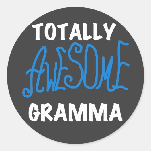 全く素晴らしいGrammaの青いTシャツおよびギフト ラウンドシール (正面)