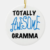 全く素晴らしいGrammaの青いTシャツのギフト セラミックオーナメント (正面)