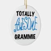 全く素晴らしいGrammieの青いTシャツのギフト セラミックオーナメント (右)