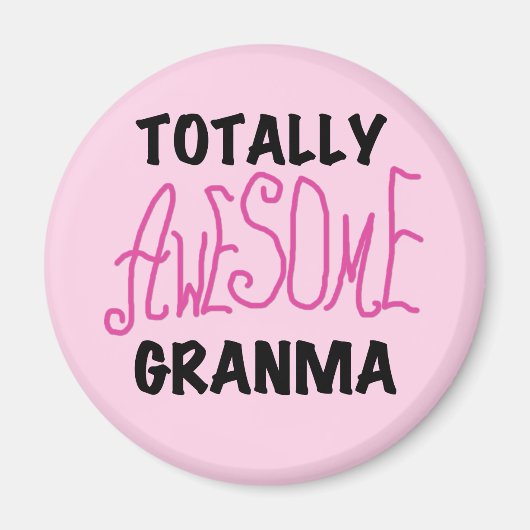 全く素晴らしいGranmaのピンクのTシャツおよびギフト マグネット (正面)