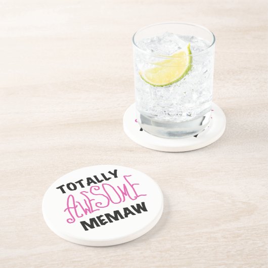 全く素晴らしいMemawのピンクのTシャツおよびギフト コースター (側面)
