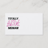 全く素晴らしいMemawのピンクのTシャツおよびギフト 名刺 (裏面)