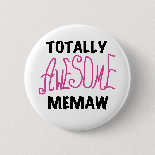 全く素晴らしいMemawのピンクのTシャツおよびギフト 缶バッジ (正面)