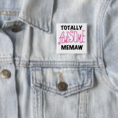 全く素晴らしいMemawのピンクのTシャツおよびギフト 缶バッジ (インサイチュ)