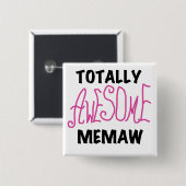 全く素晴らしいMemawのピンクのTシャツおよびギフト 缶バッジ (正面&裏面)