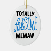 全く素晴らしいMemawの青いTシャツおよびギフト セラミックオーナメント (右)