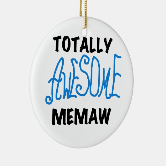 全く素晴らしいMemawの青いTシャツおよびギフト セラミックオーナメント (右)
